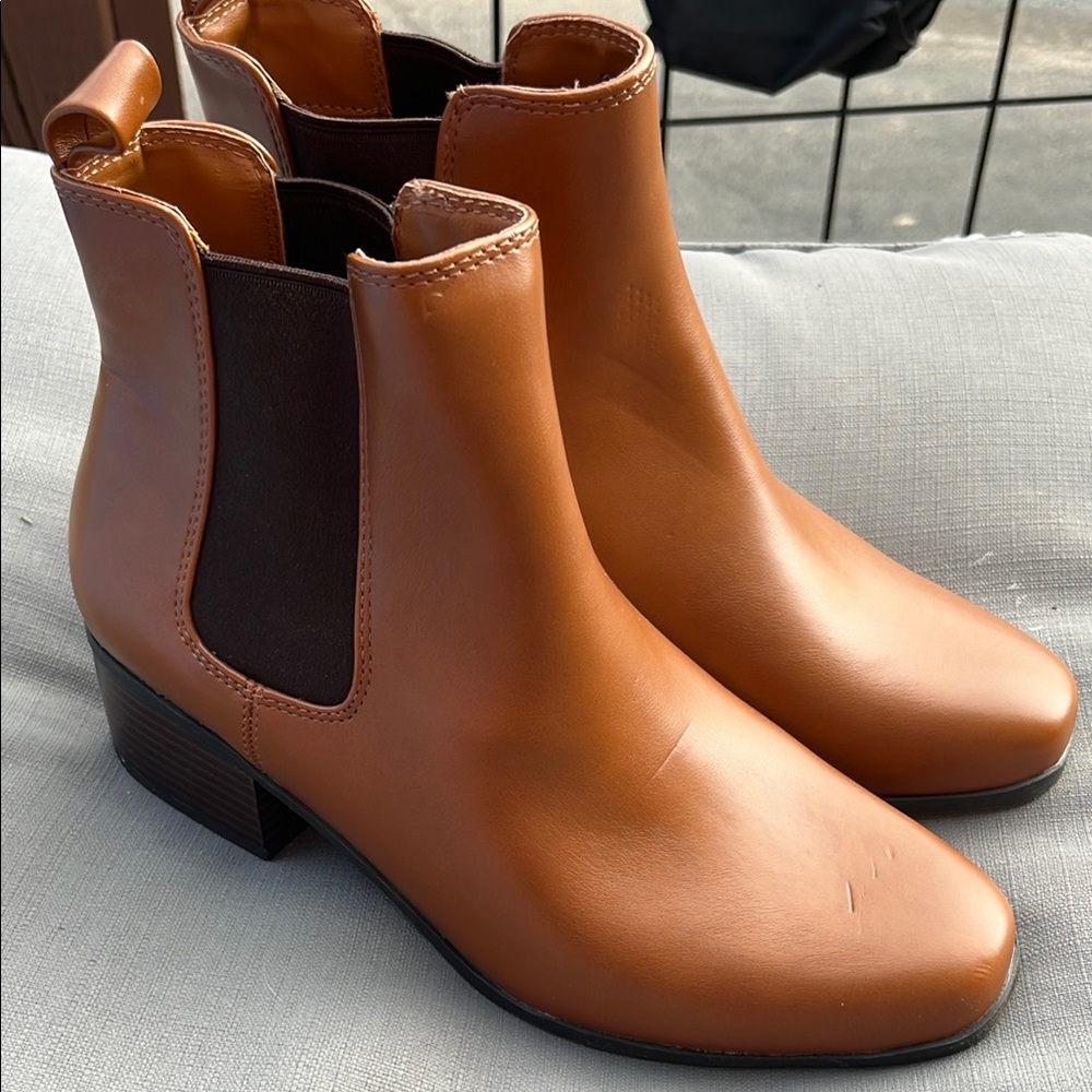 A New Day Classic Tan Ankle Boots size 7